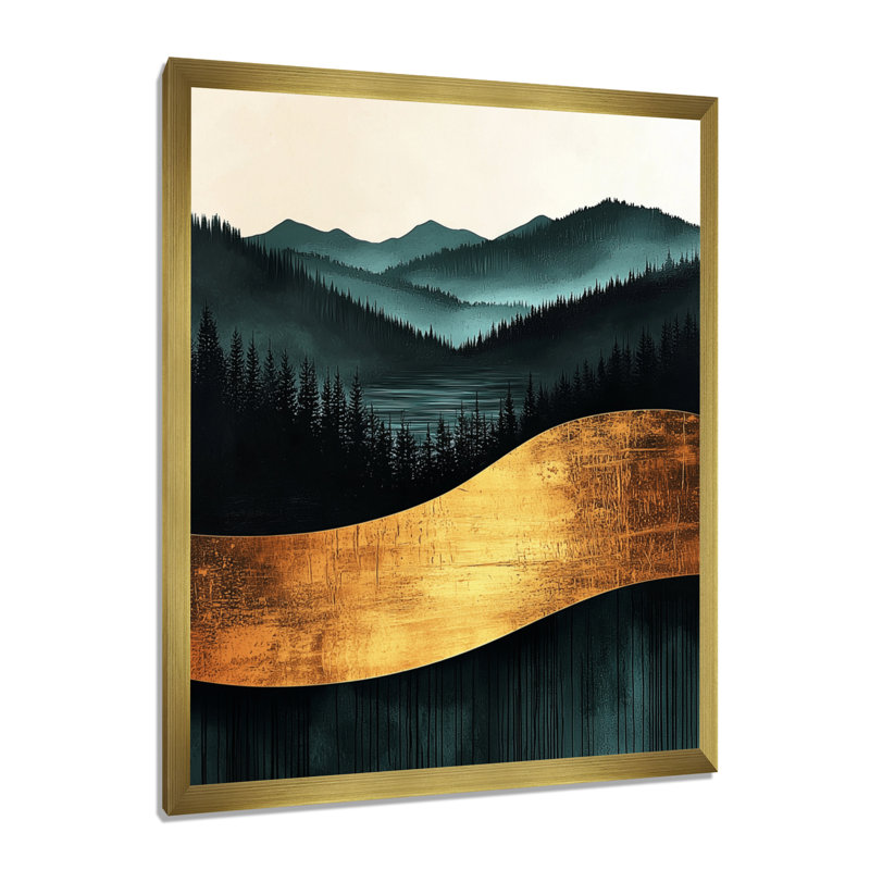 Senga - Landscapes Wall Art Prints, H 32 po x l 24 po, Picture Framed, Doré