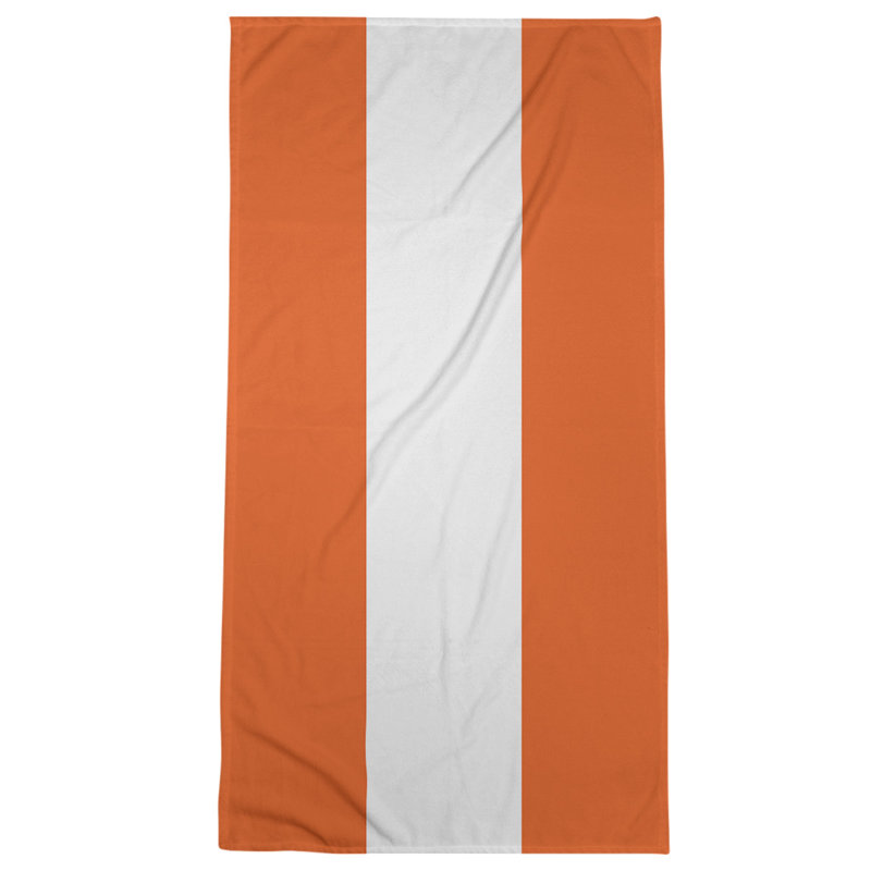 Cleveland Beach Towel, Dark Orange/White