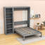 Lit escamotable en bois avec tablettes et tête de lit Goudelock-183274807-183274804