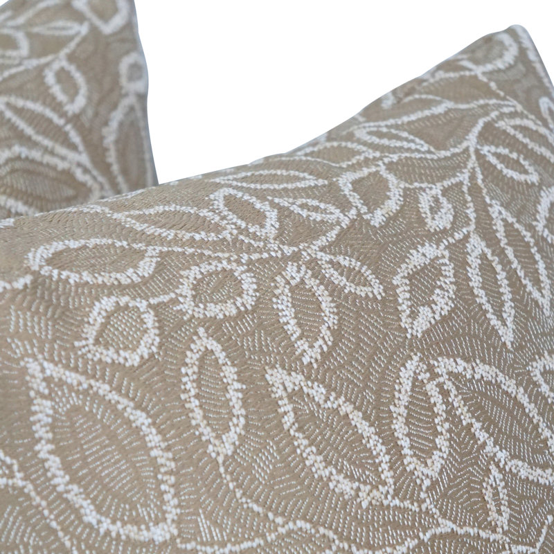 7_17-inch Jacquard Throw Pillow With Insert, Florian Camel