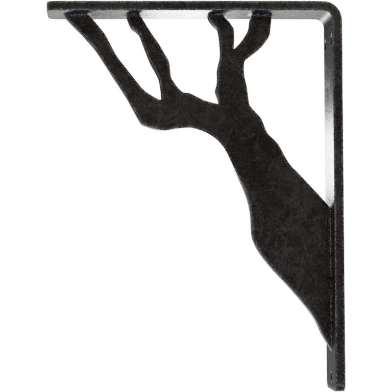 Support en fer forgé Damon, Étain antique, H 8 po x l 1,5 po x P 5,5 po