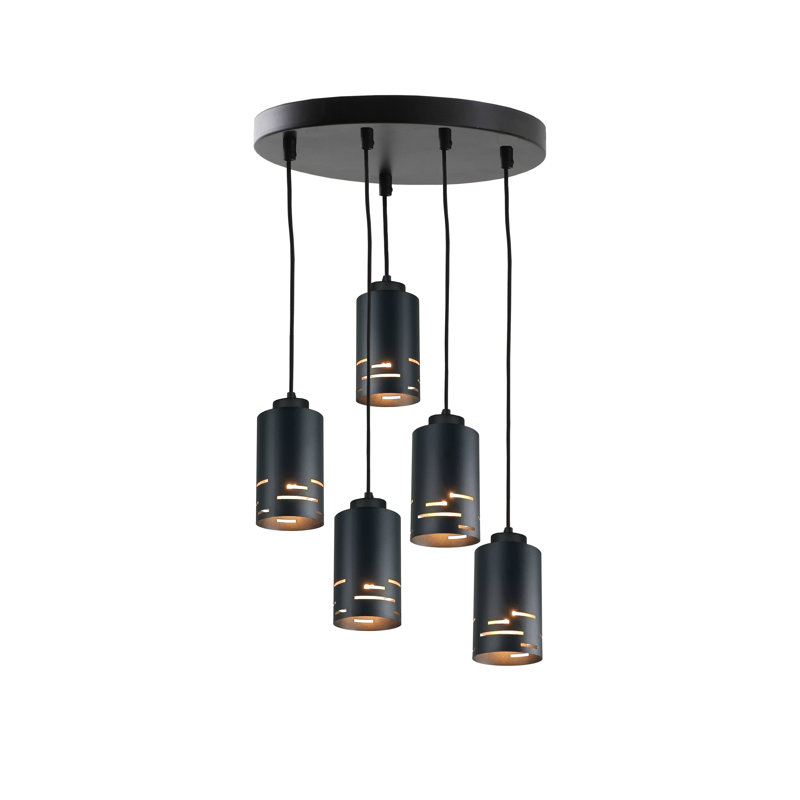 - Light Pendant, 5 Lights, Black
