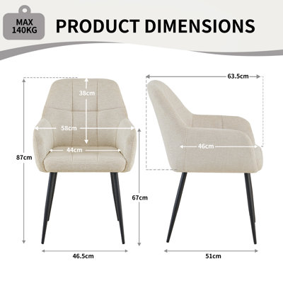 Chenille Fabric Dining Chair