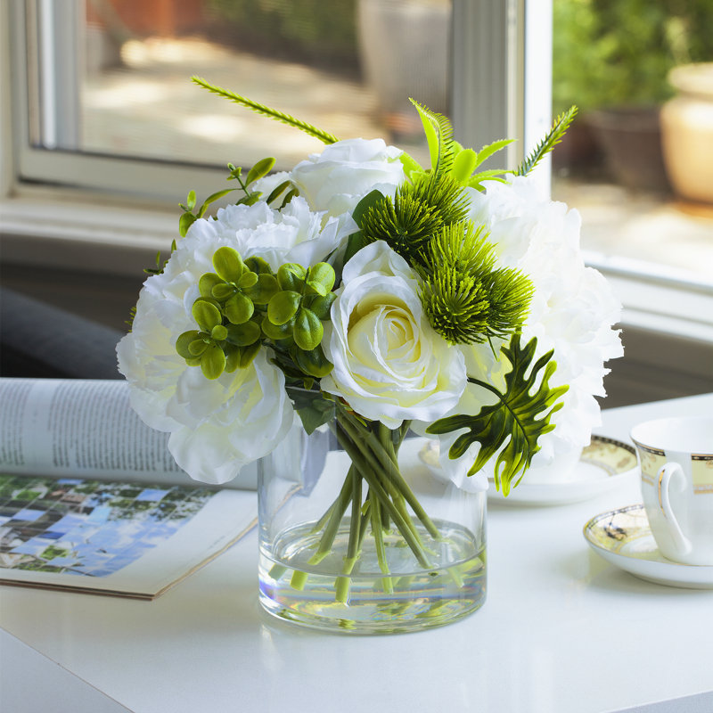 Faux Silk Arrangement in Vase