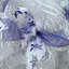 Couronne d'hiver, rubans blancs et bleus