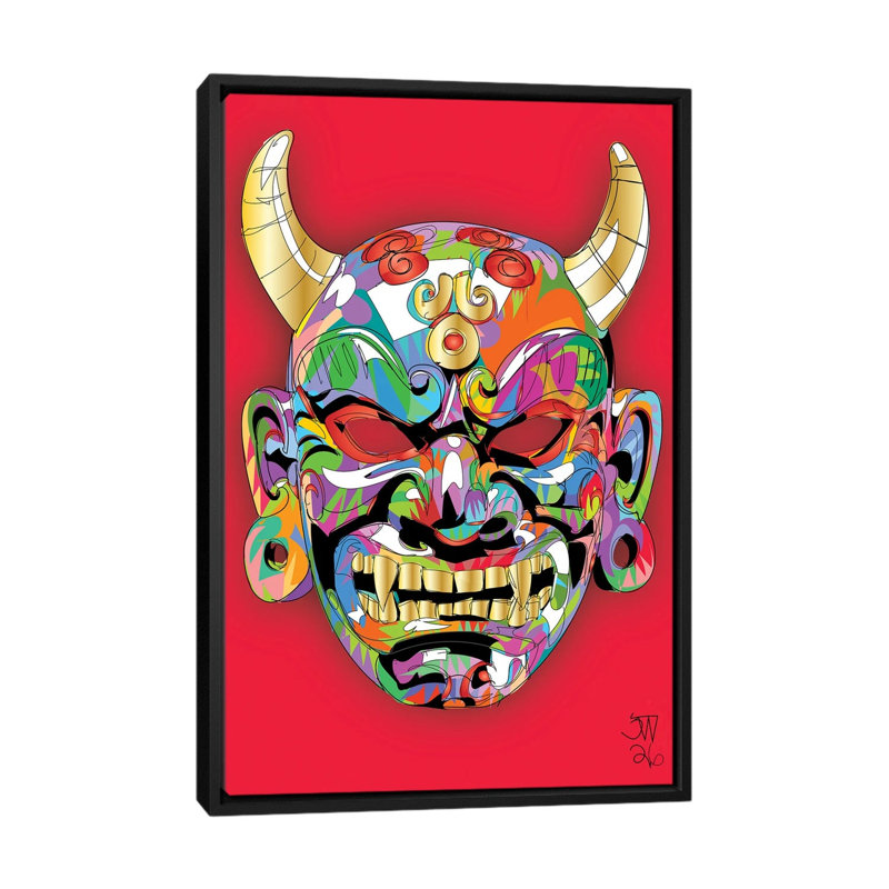 Japenese Devil Mask 2026 by TECHNODROME1 - Gallery-Wrapped Canvas Giclée on Canvas, Black