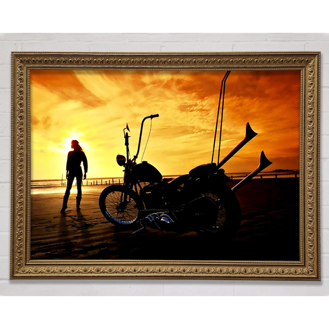 Harley Davidson Sonnenuntergang - Druck