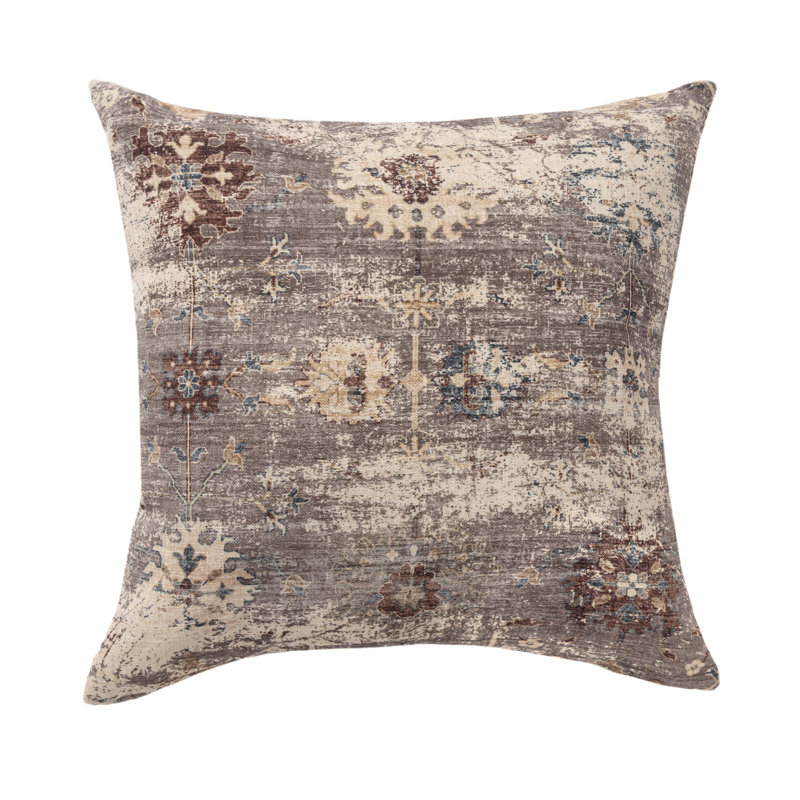 Rust Bohemian Medallion Polyester Throw Pillow Cover, Brown/Cream Floral, Pillow Cover Only - No Insert