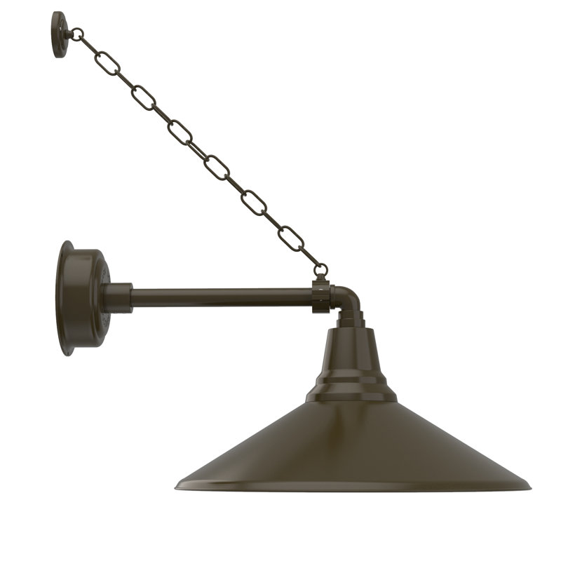 Luminaire de grange d’extérieur à del Albali, H 11 po x l 20 po x P 27 po, Bronze acajou