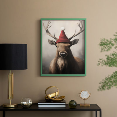 «Christmas Holiday Art», série 2-XCV, reproduction encadrée - bois massif