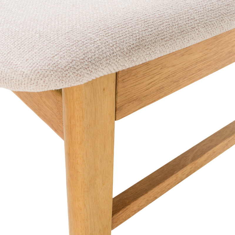 6 - Person Four Leg Dining Set, Natural Oak, Light Beige