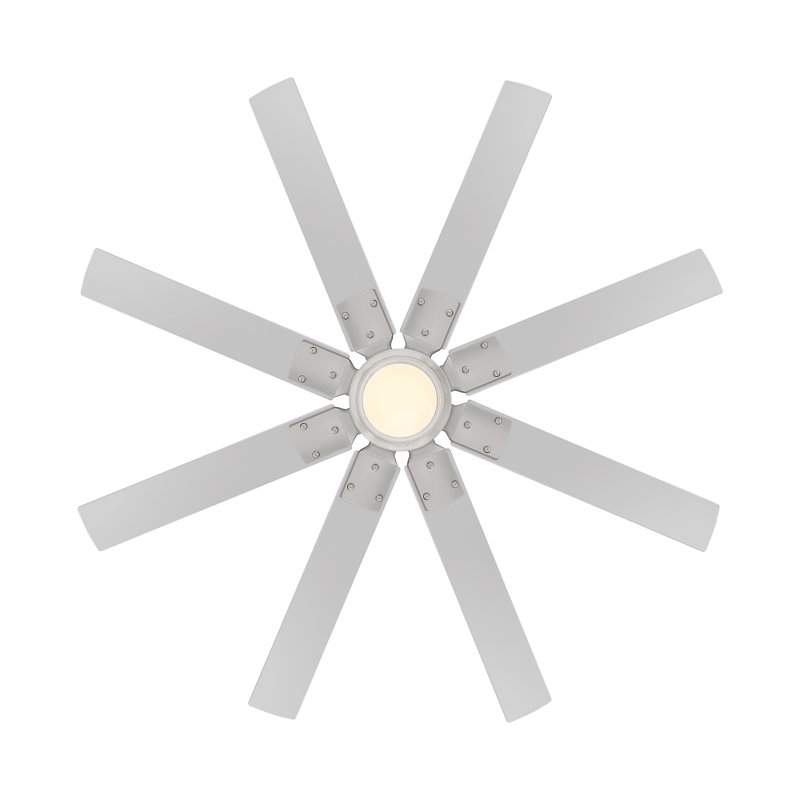 Renegade 8 - Blade Outdoor Integrated LED Smart Standard Ceiling Fan with Remote Control and Light Kit Included, Matte Black