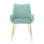 Fauteuil rembourré bleu sarcelle - Pieds dorés, confortable et stable, idéal pour une chambre, résistant aux taches, convient également au salon.