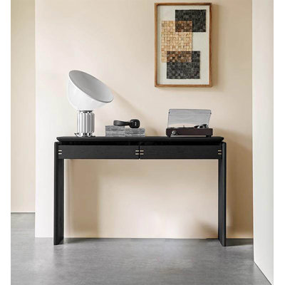 Console de vestibule contemporaine contemporaine en bois massif et table de couloir autoportante avec grands tiroirs de rangement