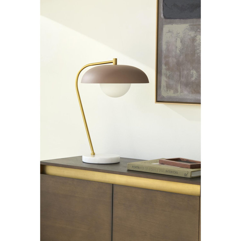 Barrile Farmington Table Lamp, White, Taupe