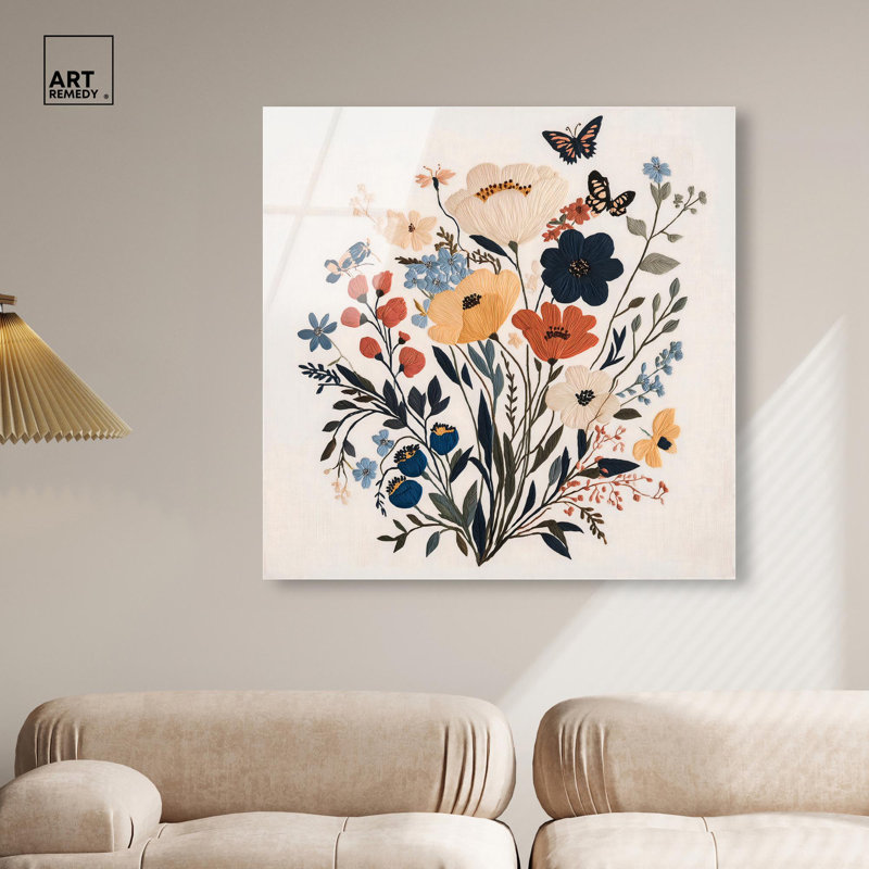 Décoration murale en acrylique Garden of Threads I par Art Remedy, prête à être accrochée, H 40 po x l 40 po