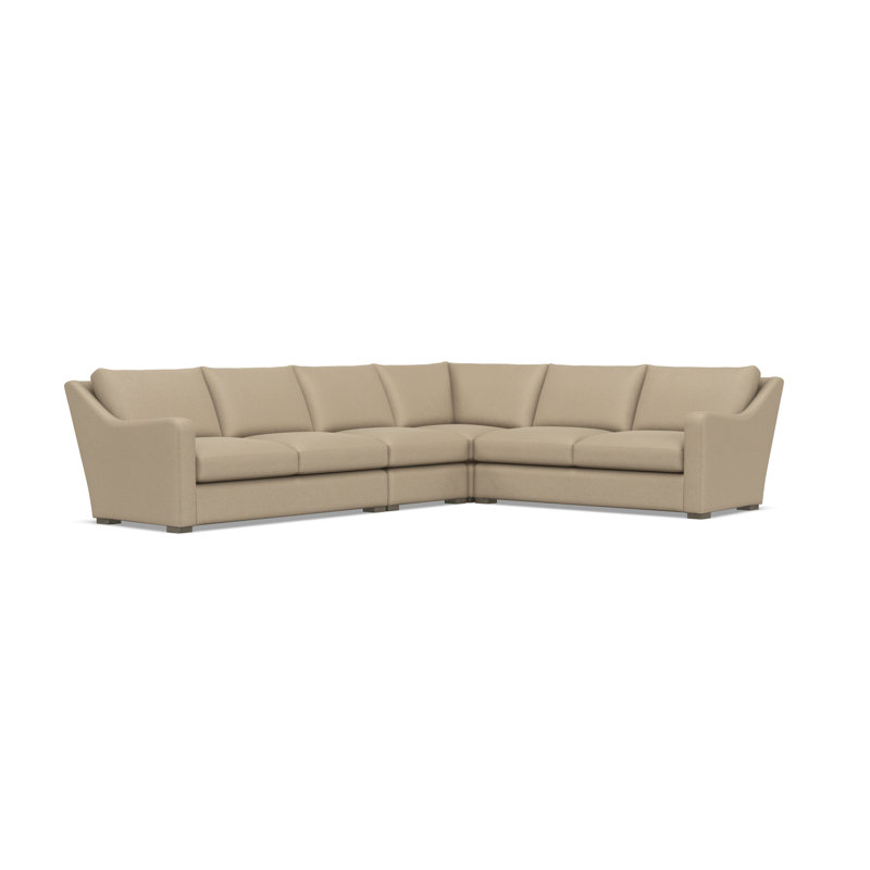 Bernhardt Ventura 4-Piece Fabric Sectional, 34.5" H x 137.5" W x 107.5" D, Yellow Polyester, Right Hand Facing