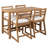 5 Piece Rustic Solid Wood Patio Bar Set, Outdoor Bar Table & Ergonomic Slatted Chairs for Backyard Porch Poolside-129382228