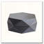 Table basse 36,61 po style rétro Polygon, table basse cylindrique en placage de bois massif-539423457