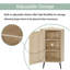 Armoire de coin de 39 po de hauteur avec tablette - 1 porte en bois naturel avec décoration en rotin