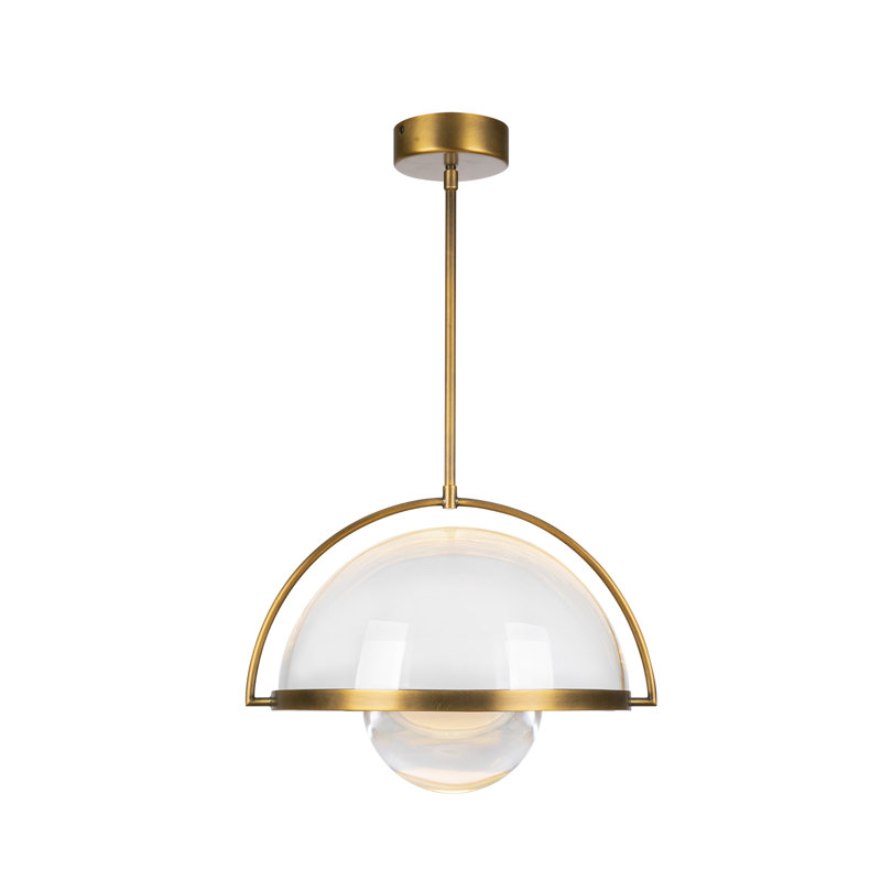 Bowery 1 - Light LED Pendant, Vintage Brass