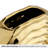 8" Textured Disc Gold Ceramic Vase-834438315