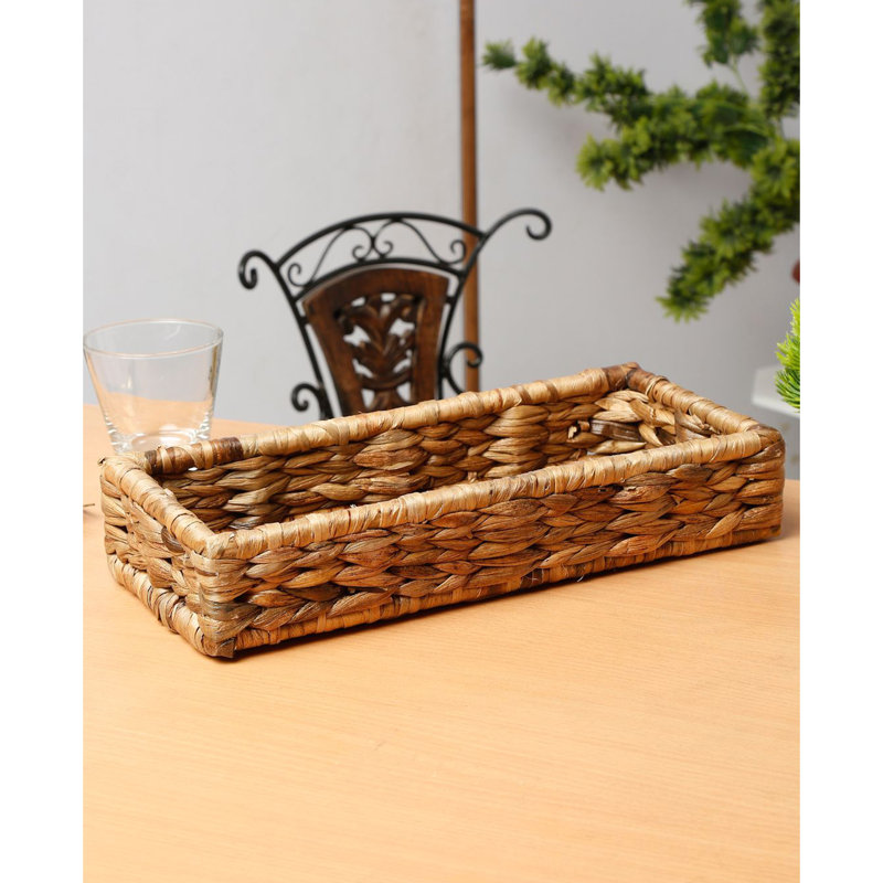 Rectangle Basket | Grass Fiber Basket | Decorative Tabletop Tray | Dinning Table Bread Basket