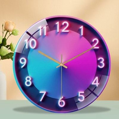 Horloge murale numérique en verre 12 po