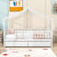 Lit de maison avec tiroirs de rangement et toit Ansam-1431430506-1431430504