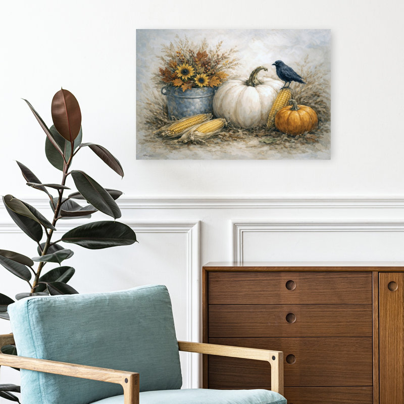 «Field Finds», art mural rustique contemporain tournesol d'automne, H 16 po x l 24 po