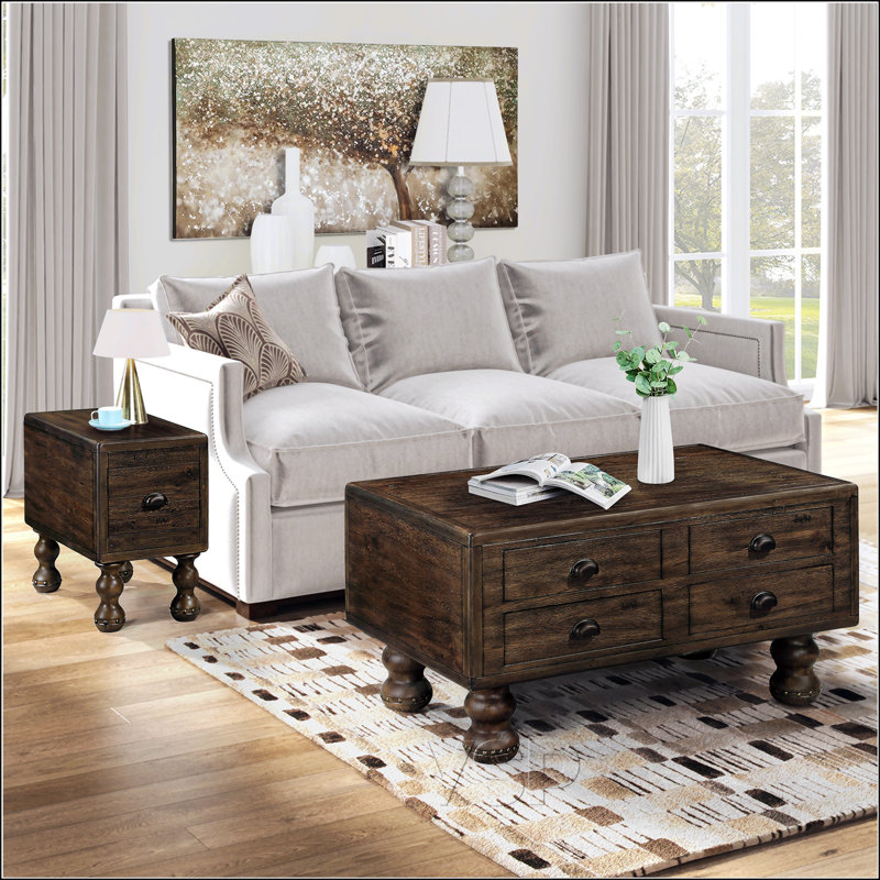 Table de bout en bois massif, Espresso