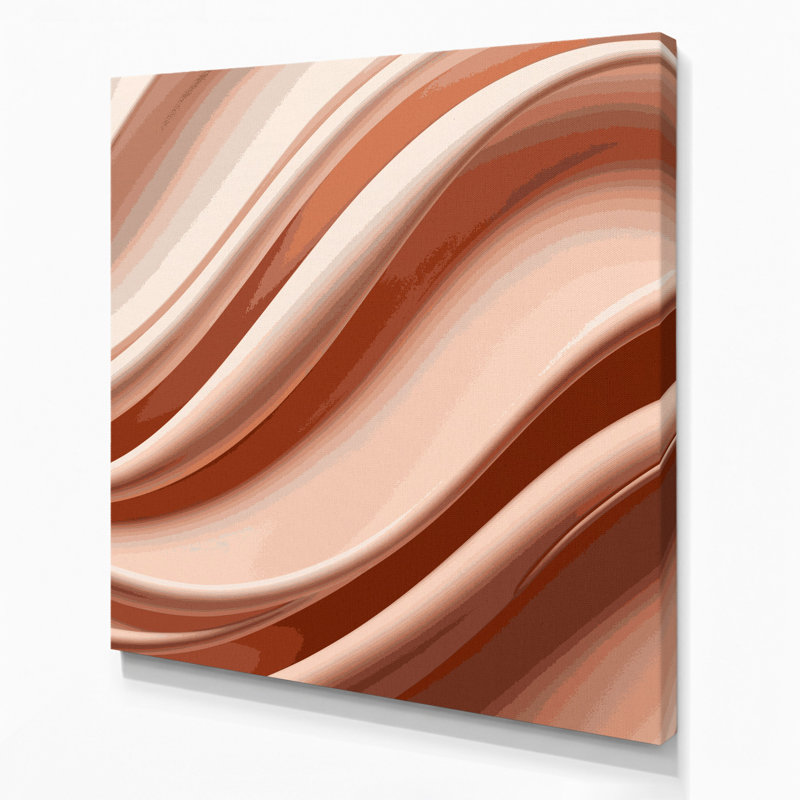 Gradient abstrait 73, art mural sur toile brune, H 16 po x l 16 po
