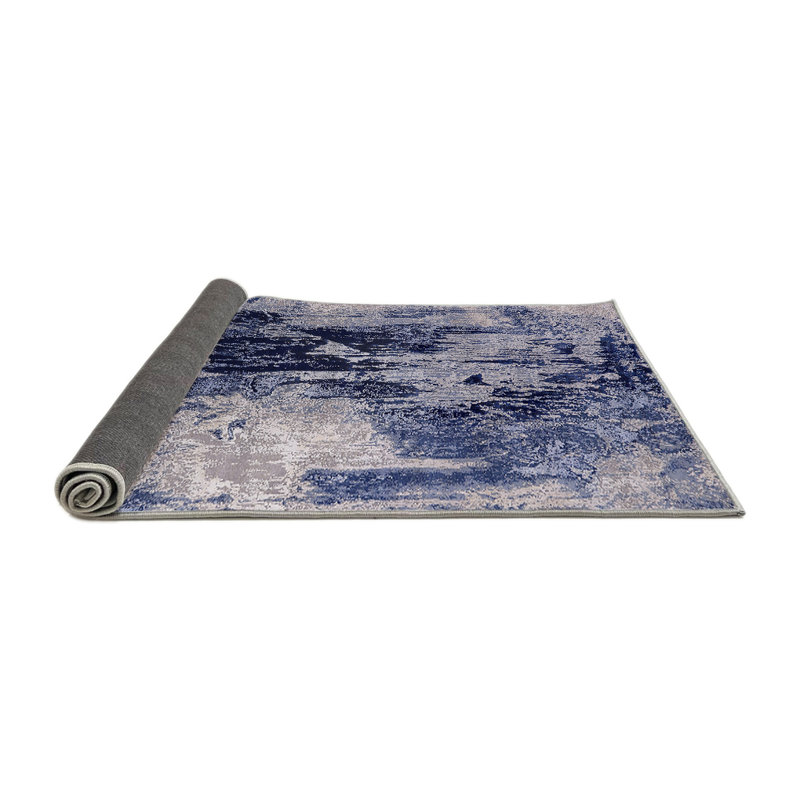 Tapis abstrait mauve / gris, Rond 5 pi