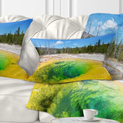 Landscape Morning Glory Pool Close up Lumbar Pillow