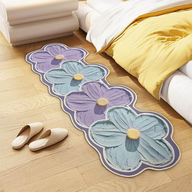 Couverture de chambre à coucher fleur de chevet-table basse de salon-fenêtre entièrement recouverte de couverture et de tapis antidérapant