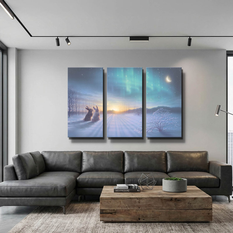 « Lovely Lovely Night » de Kirk Reinert, triptyque mural, 152 x 102 cm, 60 po x 40 po
