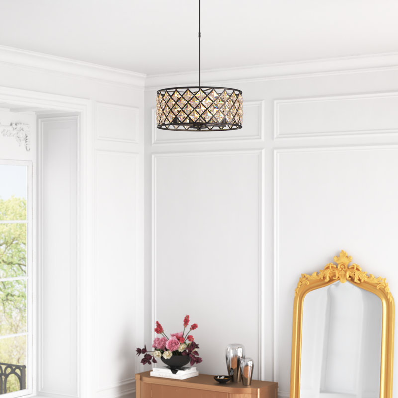 Bernon 4 - Light Dimmable Drum Chandelier