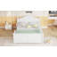Lit double pour enfants, lit plateforme double en bois avec tête et pied de lit, blanc-1791741282-1791741281