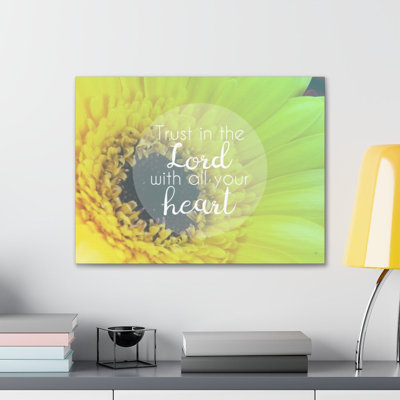 With All Your Heart Lime Flower 1 Piece Wrapped Canvas Wall Art