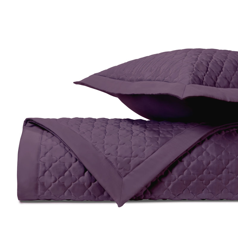 Clover Egyptian Certified Cotton Quilt, King Quilt, Purple
