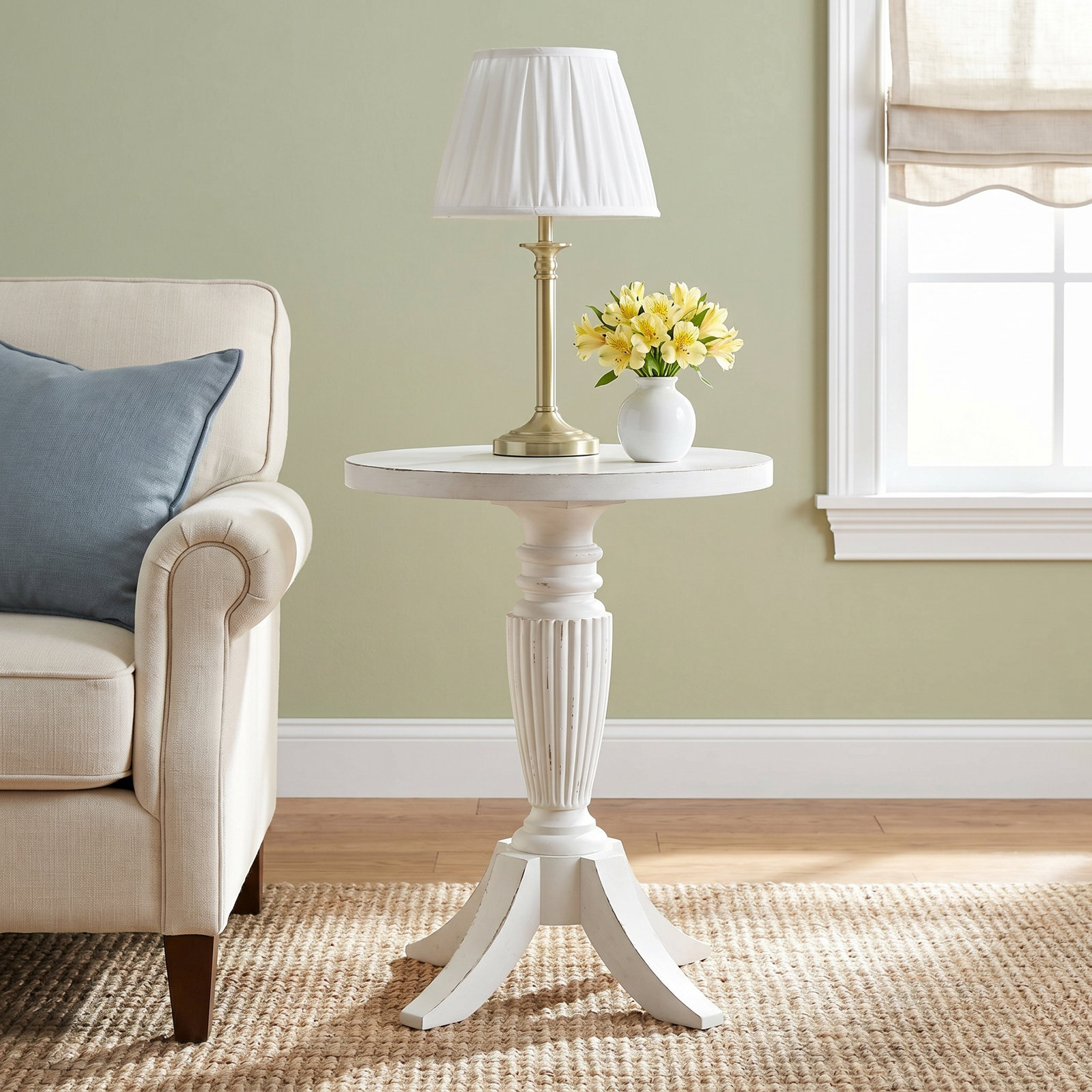 Country Living 20" End Table, White