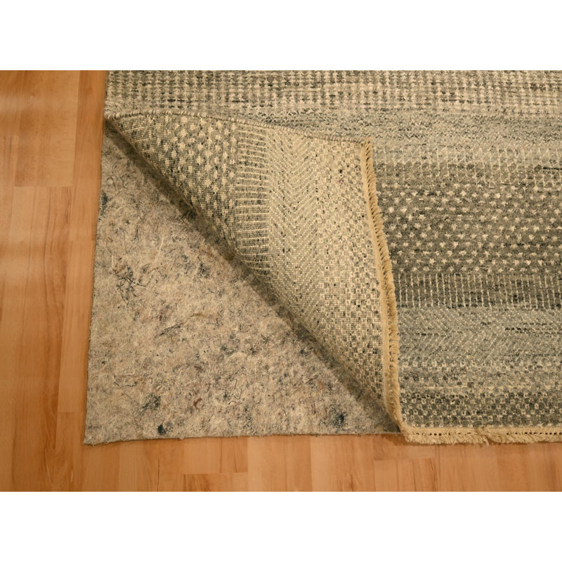 Tapis oriental rectangulaire gris en laine noué à la main 8 pi 0 po x 10 pi 3 po - MOA10276178