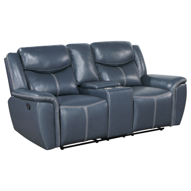 Causeuse inclinable avec accoudoirs rembourrés Awaah - bleu