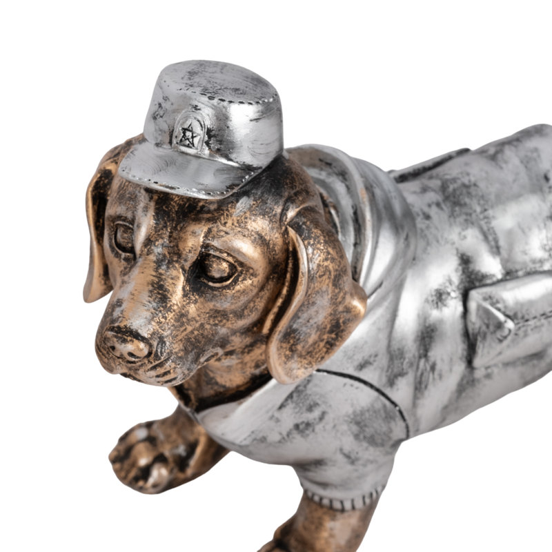 Trinx 3-Pieces Polyresin Cool Dogs Decor Figurines, Gold