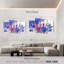 Ensemble de 4 fleurs abstraites sur toile-204860206