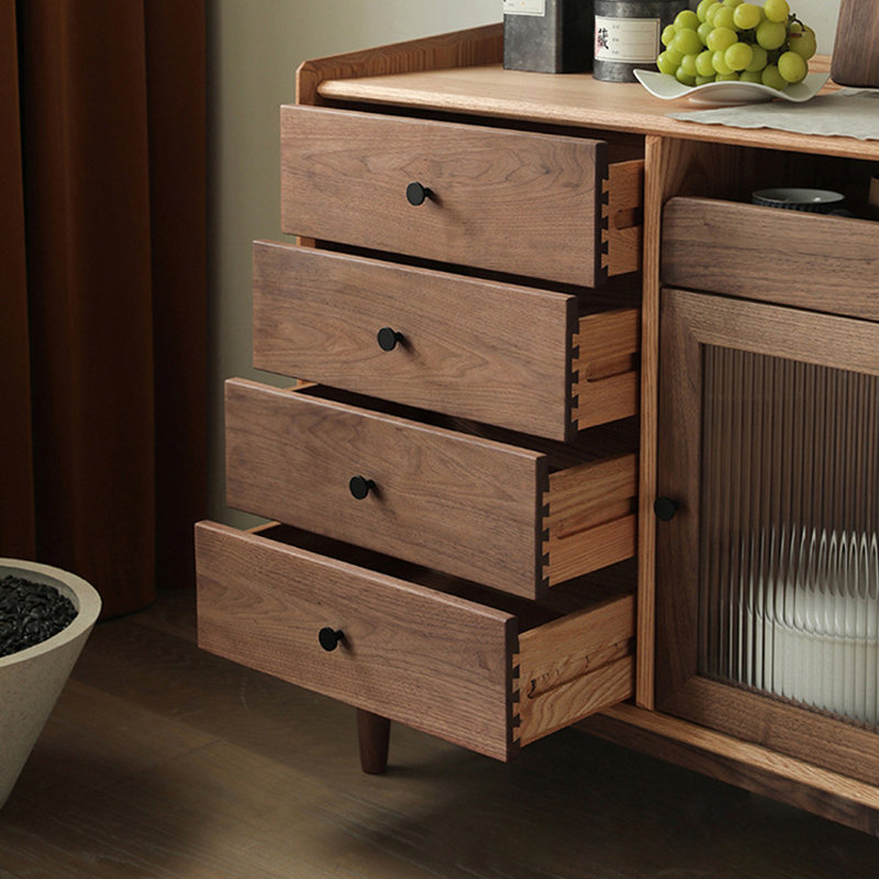 Armoire latérale à thé de style japonais minimaliste, 34.25" H x 39.37" W x 14.96" D