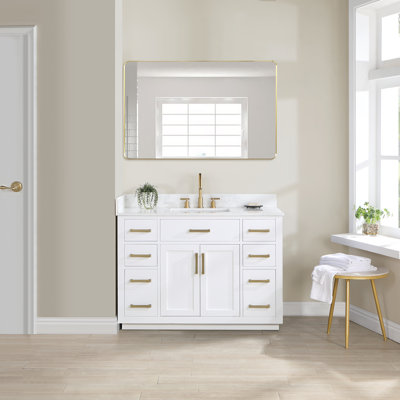Gavino 48'' Single Bathroom Vanity with Stone Top
