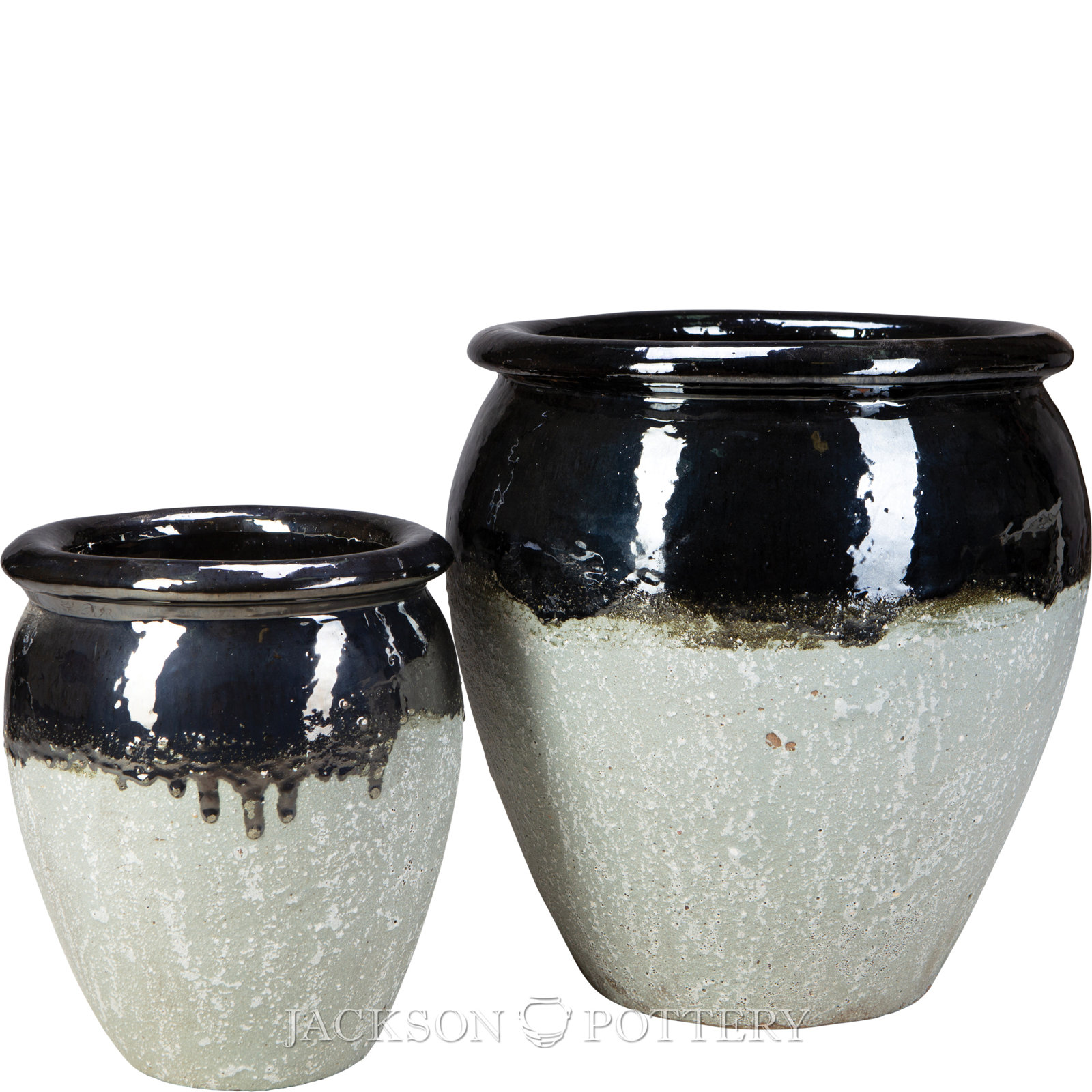 19" Pot Planter, Black/Graystone