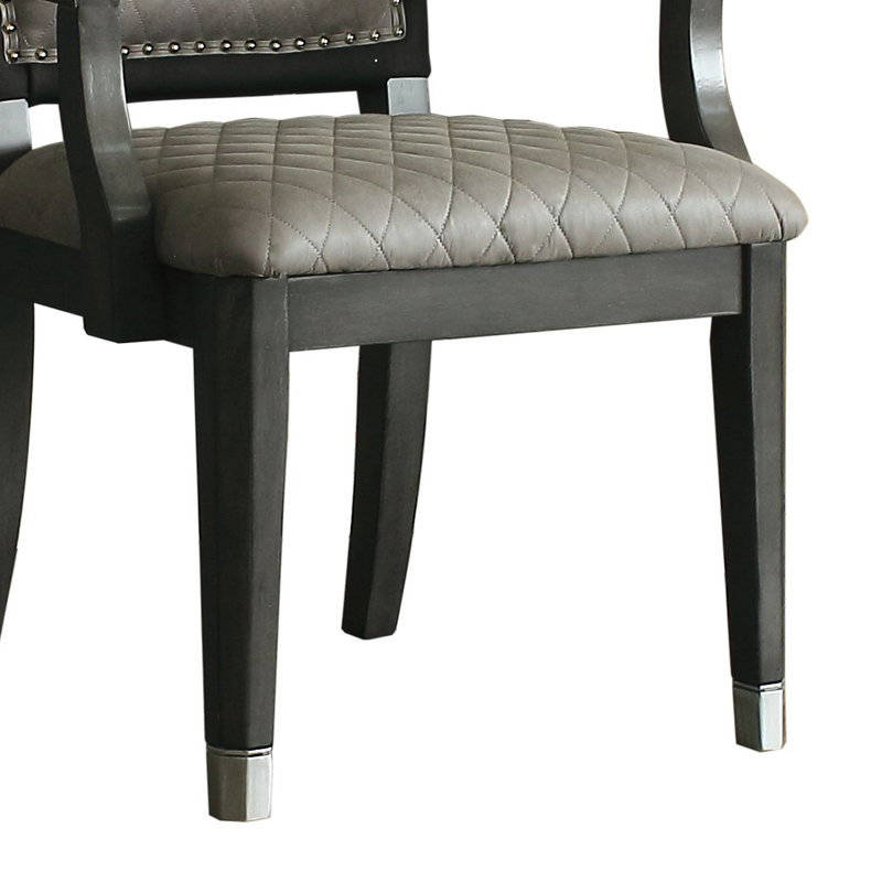 Fauteuil rembourré gris et gris Sarek, Gris foncé, Gris anthracite