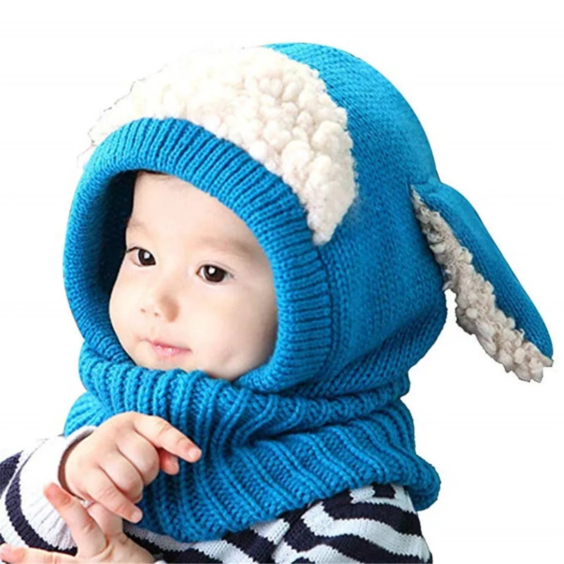 Bonnet tricoté pour enfants, Bleu